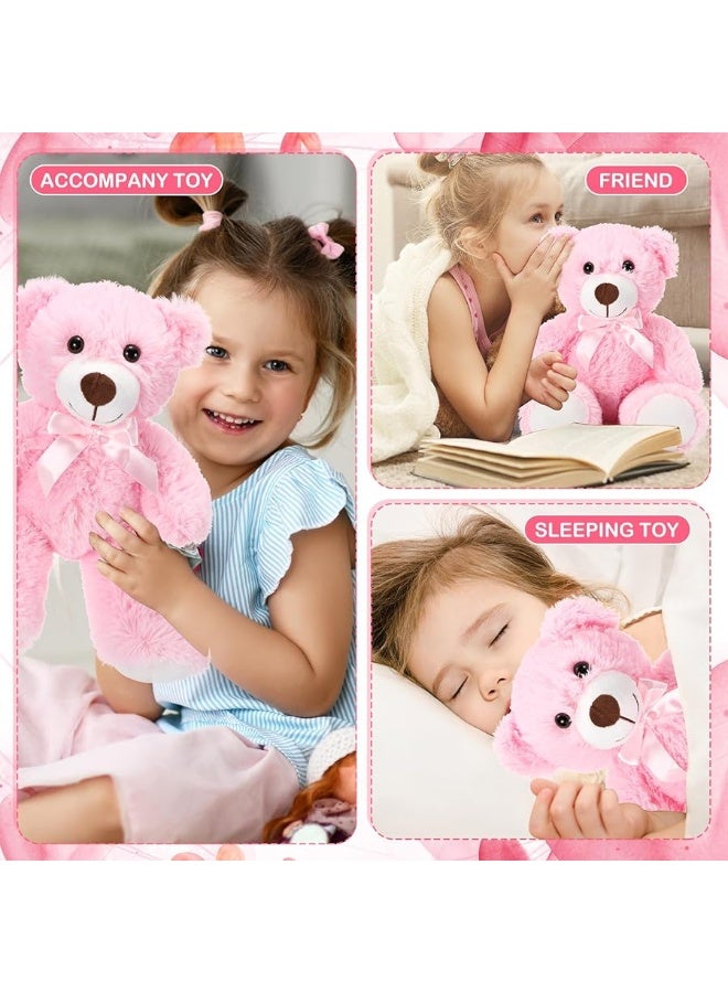Aoriher 6 Pieces Bear Bulk Stuffed Animal Baby Shower Bear Plush Toys Soft Cute Bear Easter Graduation Gifts Sleeping and Playing Decorations(Pink, Long Plush)