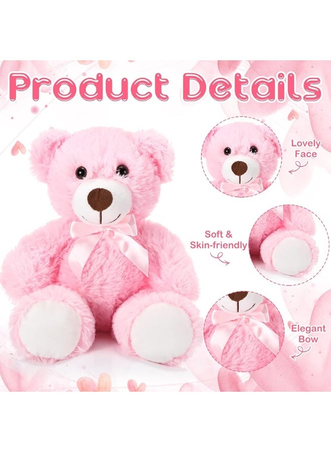 Aoriher 6 Pieces Bear Bulk Stuffed Animal Baby Shower Bear Plush Toys Soft Cute Bear Easter Graduation Gifts Sleeping and Playing Decorations(Pink, Long Plush)