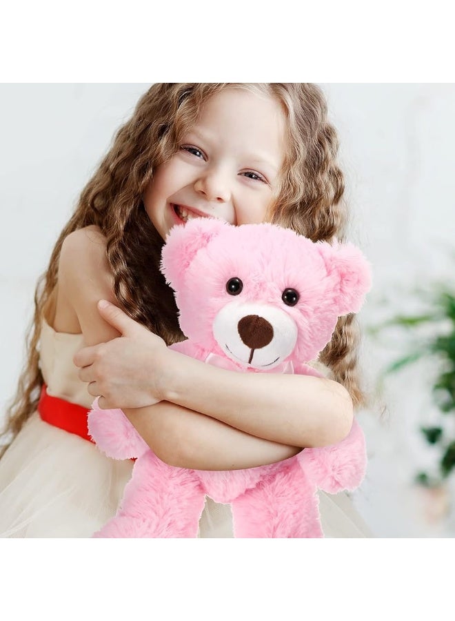 Aoriher 6 Pieces Bear Bulk Stuffed Animal Baby Shower Bear Plush Toys Soft Cute Bear Easter Graduation Gifts Sleeping and Playing Decorations(Pink, Long Plush)