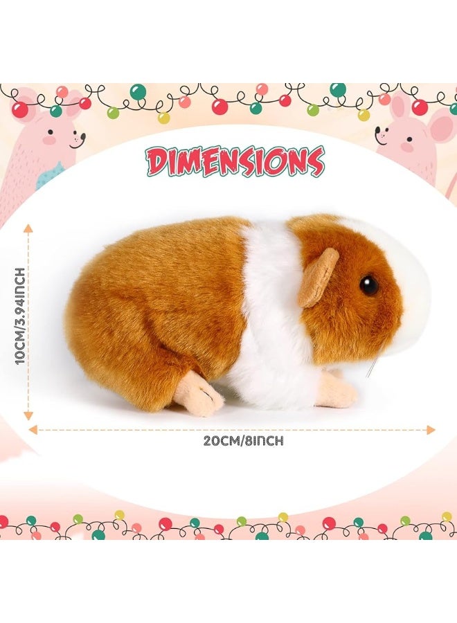 2 Pieces 8 Inch Cute Guinea Pig Plush Toys Stuffed Realistic Stuffed Animals Soft Guinea Pig Doll Toys Decor for Boys Girl Themed Party Supplies (Black, Yellow)