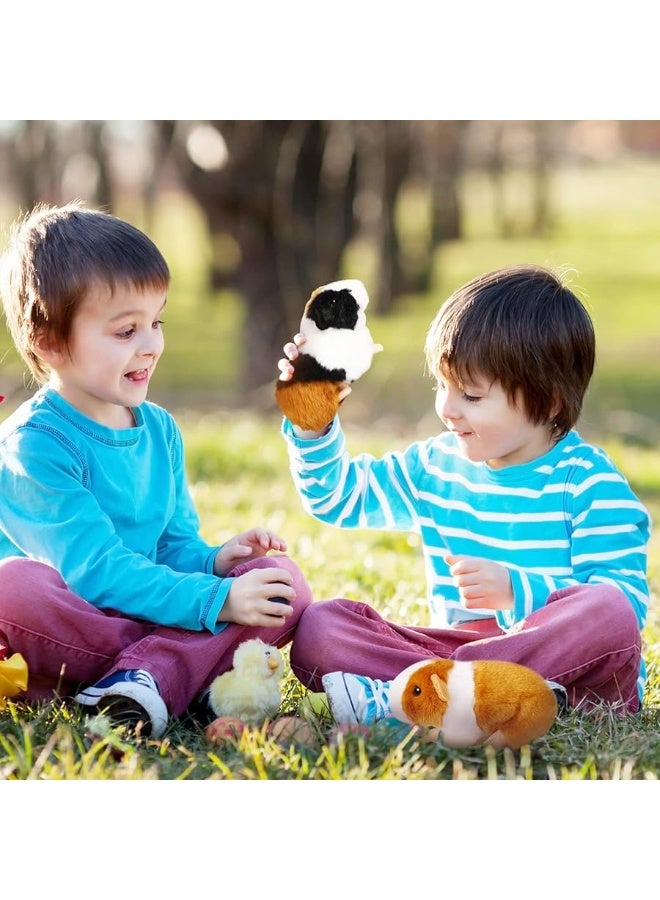 2 Pieces 8 Inch Cute Guinea Pig Plush Toys Stuffed Realistic Stuffed Animals Soft Guinea Pig Doll Toys Decor for Boys Girl Themed Party Supplies (Black, Yellow)