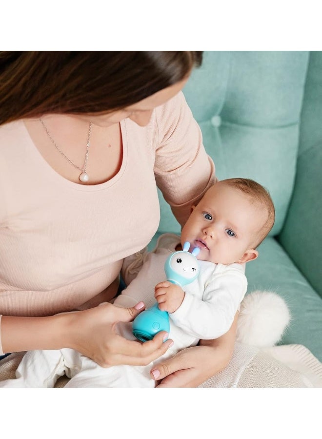 alilo Smart Bunny Baby Rattle Musical Light Up Toys, Infants Newborns Baby Toys 0-3-6-12-18-24 Months,1 Year Old Baby Gifts, 4 Music Modes and Color Recognition Function with 9 Color Card