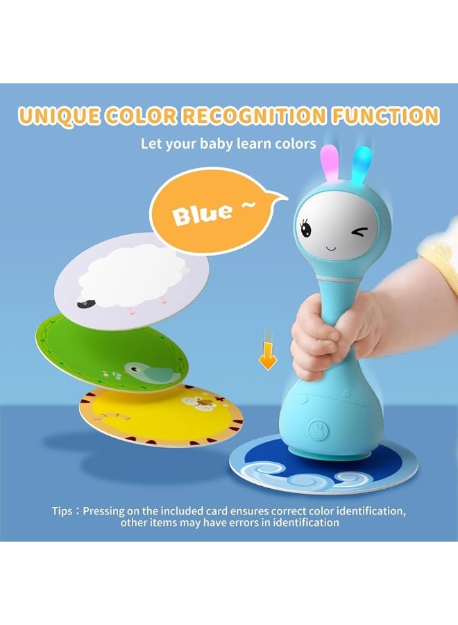 alilo Smart Bunny Baby Rattle Musical Light Up Toys, Infants Newborns Baby Toys 0-3-6-12-18-24 Months,1 Year Old Baby Gifts, 4 Music Modes and Color Recognition Function with 9 Color Card