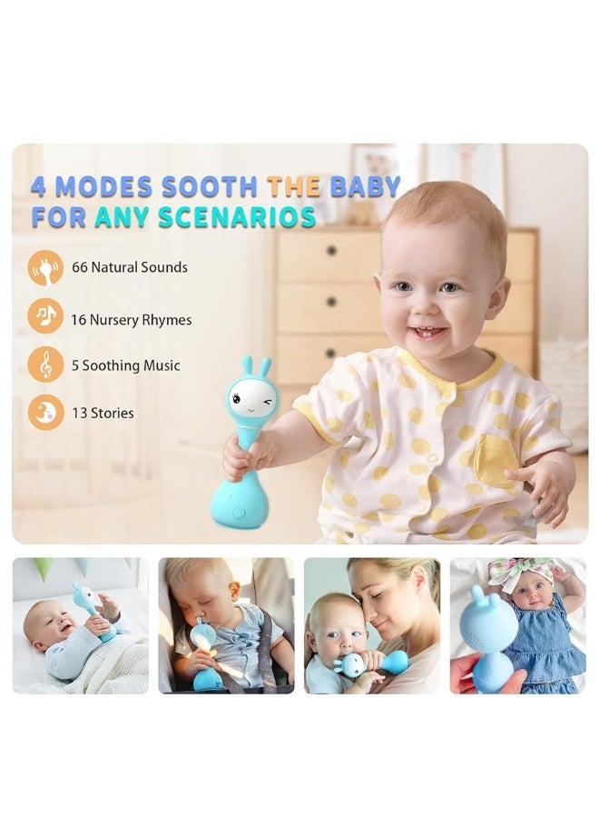 alilo Smart Bunny Baby Rattle Musical Light Up Toys, Infants Newborns Baby Toys 0-3-6-12-18-24 Months,1 Year Old Baby Gifts, 4 Music Modes and Color Recognition Function with 9 Color Card