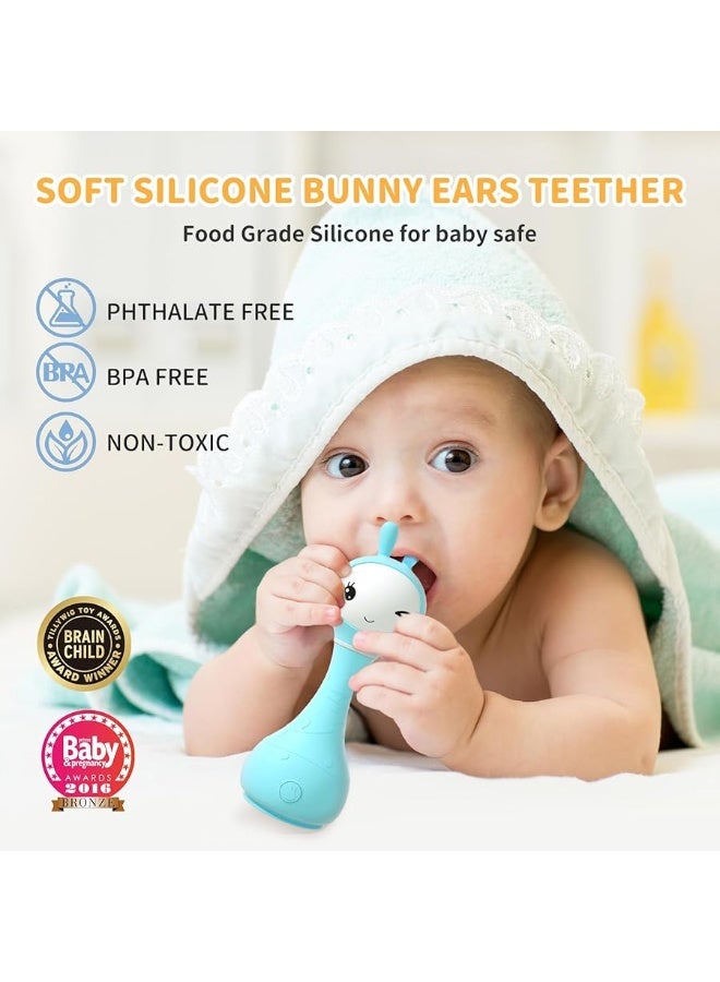 alilo Smart Bunny Baby Rattle Musical Light Up Toys, Infants Newborns Baby Toys 0-3-6-12-18-24 Months,1 Year Old Baby Gifts, 4 Music Modes and Color Recognition Function with 9 Color Card
