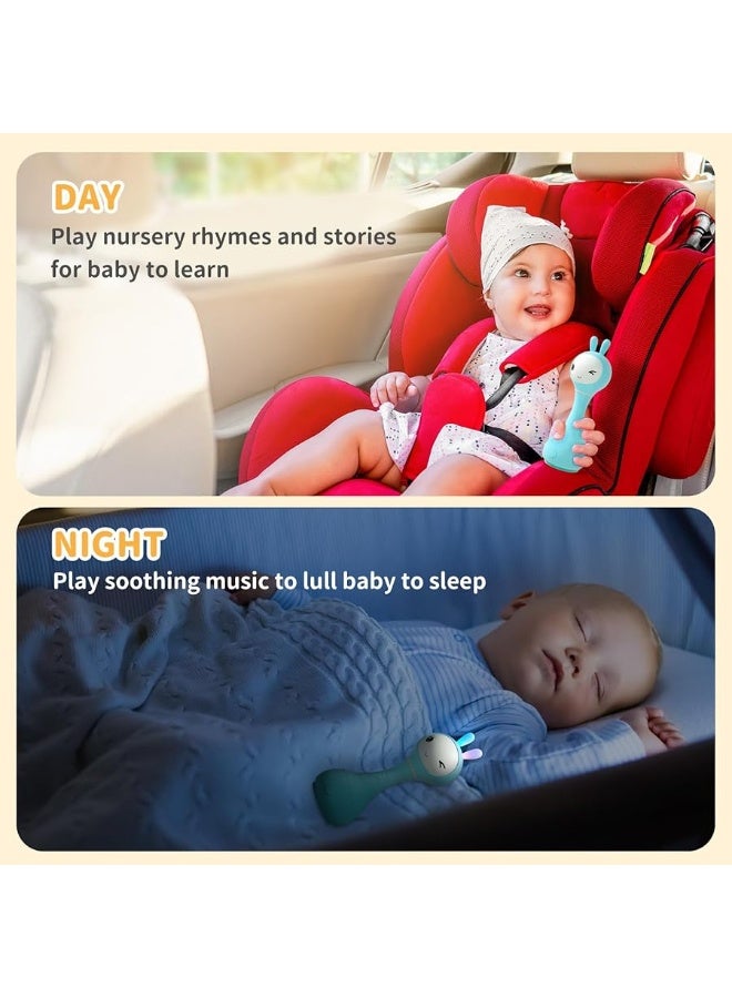 alilo Smart Bunny Baby Rattle Musical Light Up Toys, Infants Newborns Baby Toys 0-3-6-12-18-24 Months,1 Year Old Baby Gifts, 4 Music Modes and Color Recognition Function with 9 Color Card