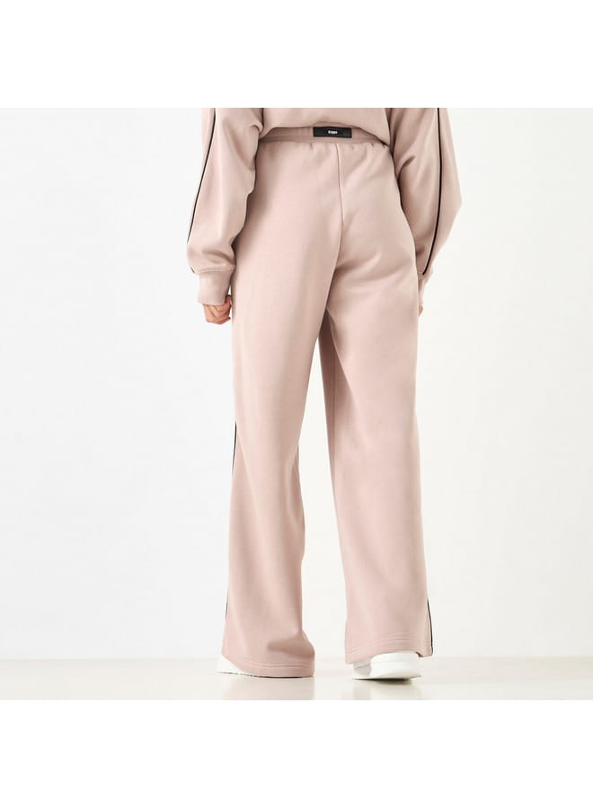 Kappa Solid Track Pants with Elasticated Waistband and Pockets