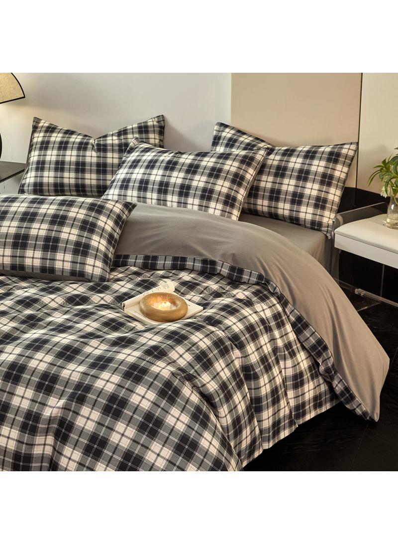 4 Pieces Cotton Comforter Sets Fits 1.5M /1.8M Double Size Bed Housewarming gift Birthday Gift