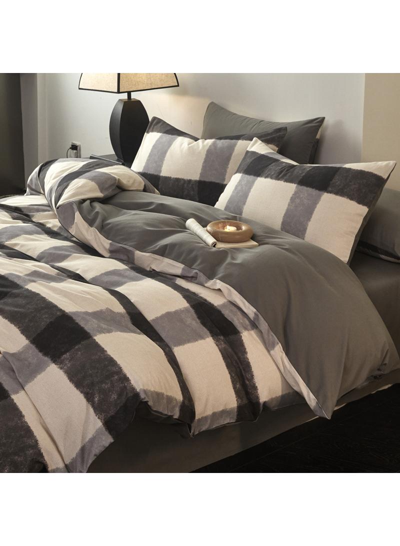 4 Pieces Cotton Comforter Sets Fits 1.5M /1.8M Double Size Bed Housewarming gift Birthday Gift