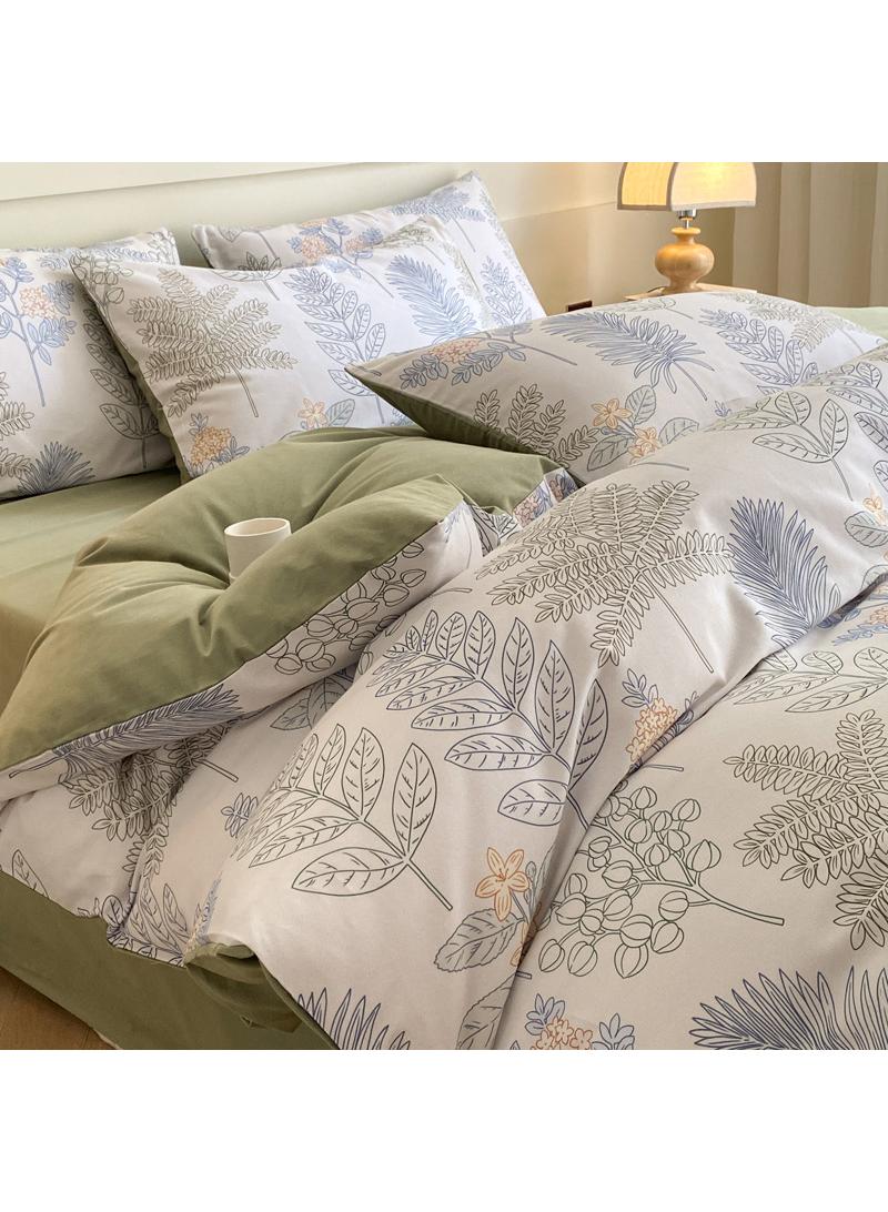 4 Pieces Cotton Comforter Sets Fits 1.5M /1.8M Double Size Bed Housewarming gift Birthday Gift