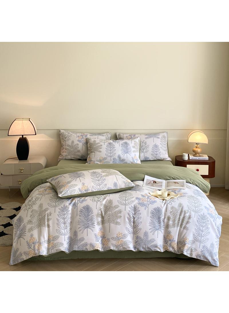 4 Pieces Cotton Comforter Sets Fits 1.5M /1.8M Double Size Bed Housewarming gift Birthday Gift