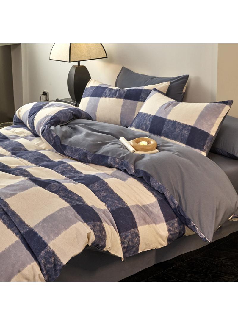 4 Pieces Cotton Comforter Sets Fits 1.5M /1.8M Double Size Bed Housewarming gift Birthday Gift
