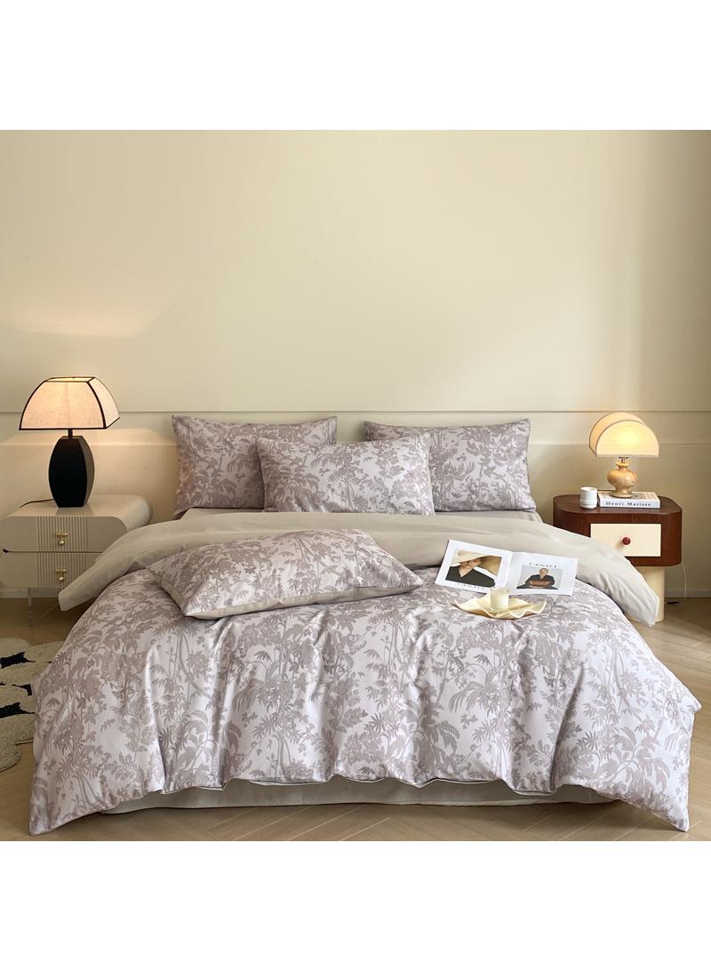 4 Pieces Cotton Comforter Sets Fits 1.5M /1.8M Double Size Bed Housewarming gift Birthday Gift