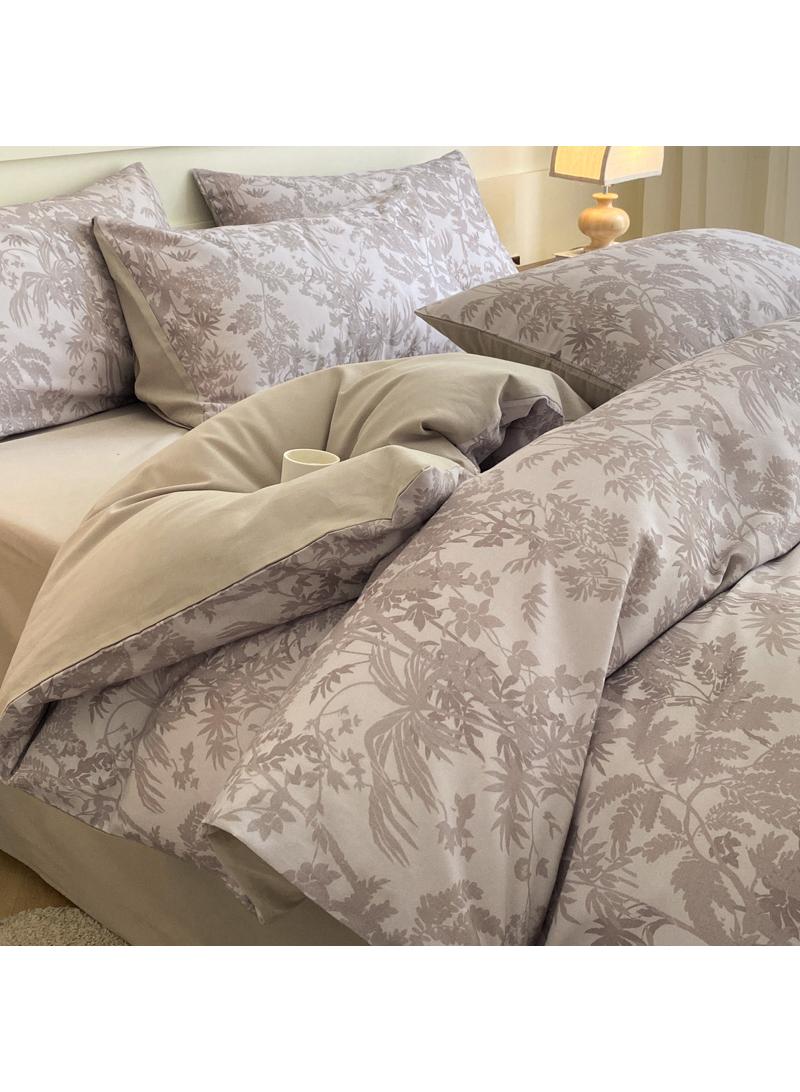 4 Pieces Cotton Comforter Sets Fits 1.5M /1.8M Double Size Bed Housewarming gift Birthday Gift