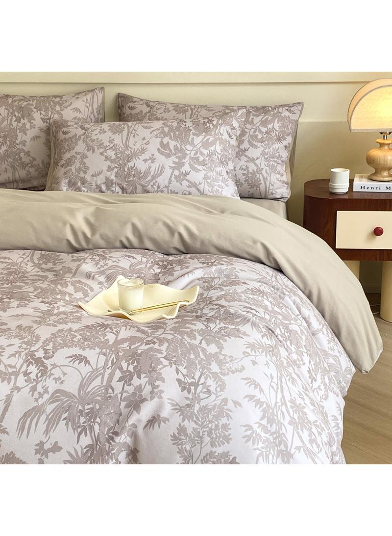 4 Pieces Cotton Comforter Sets Fits 1.5M /1.8M Double Size Bed Housewarming gift Birthday Gift