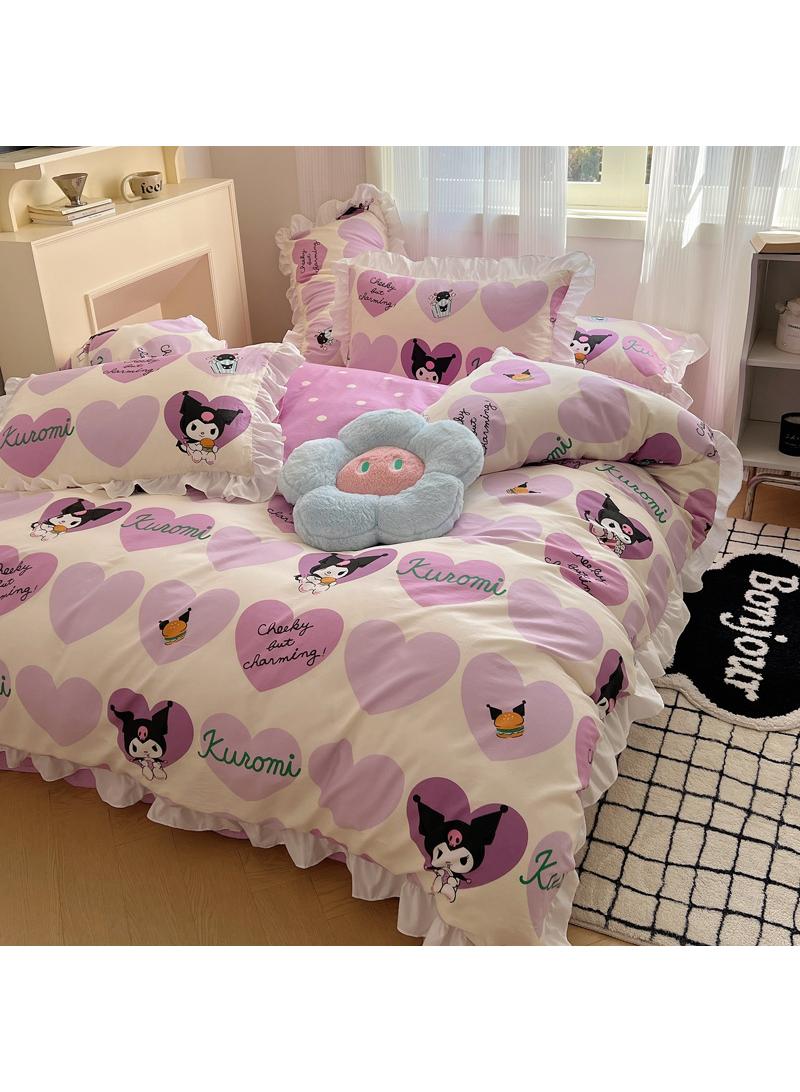 4-Piece Kuromi Cotton Comfortable Set Bed Sheet Set Children'S Day Gift Birthday Gift 200X230cm