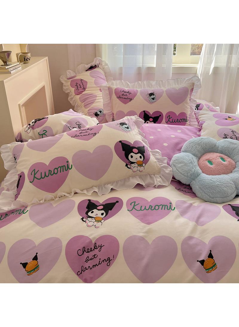 4-Piece Kuromi Cotton Comfortable Set Bed Sheet Set Children'S Day Gift Birthday Gift 200X230cm