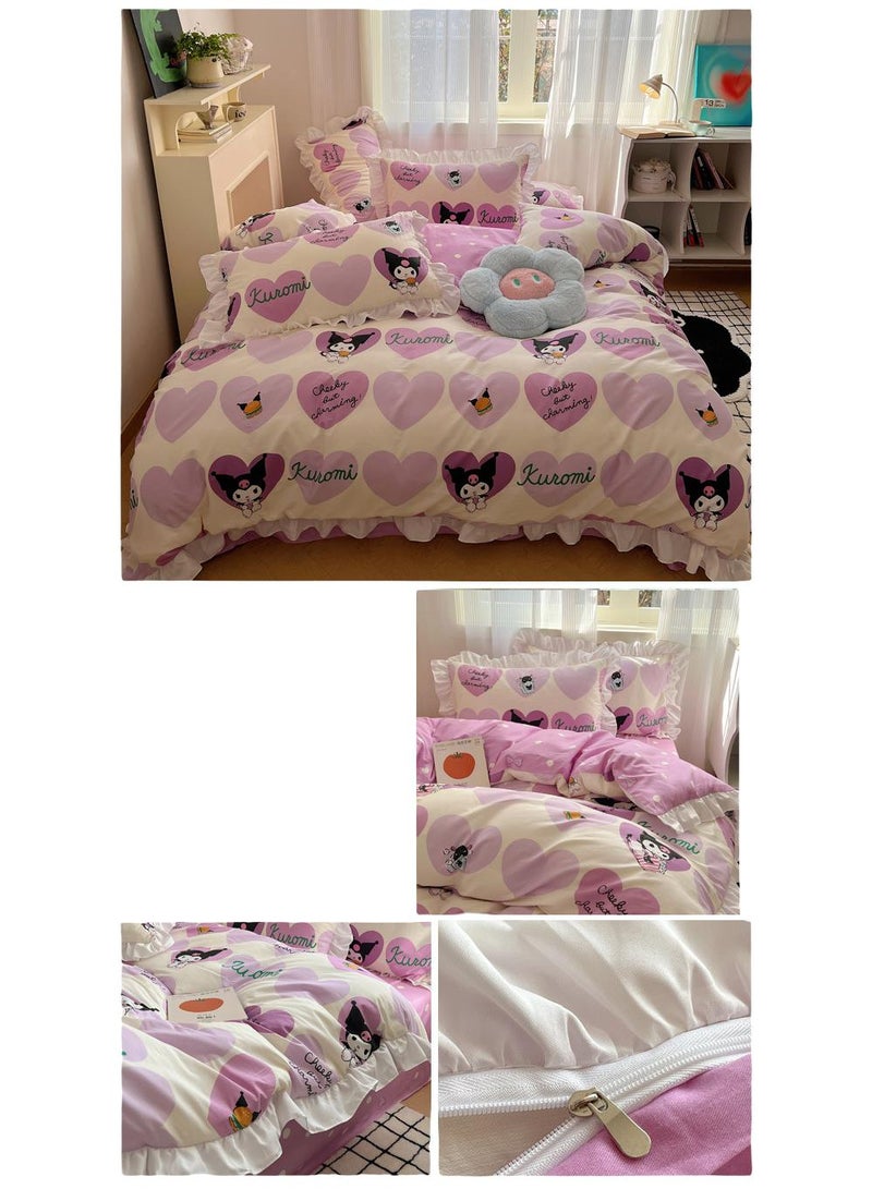 4-Piece Kuromi Cotton Comfortable Set Bed Sheet Set Children'S Day Gift Birthday Gift 200X230cm