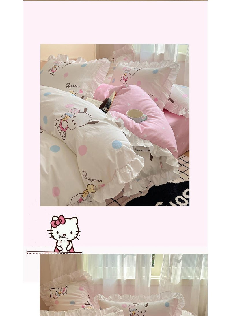 4-Piece Pochacco Cotton Comfortable Set Bed Sheet Set Children'S Day Gift Birthday Gift 200X230cm