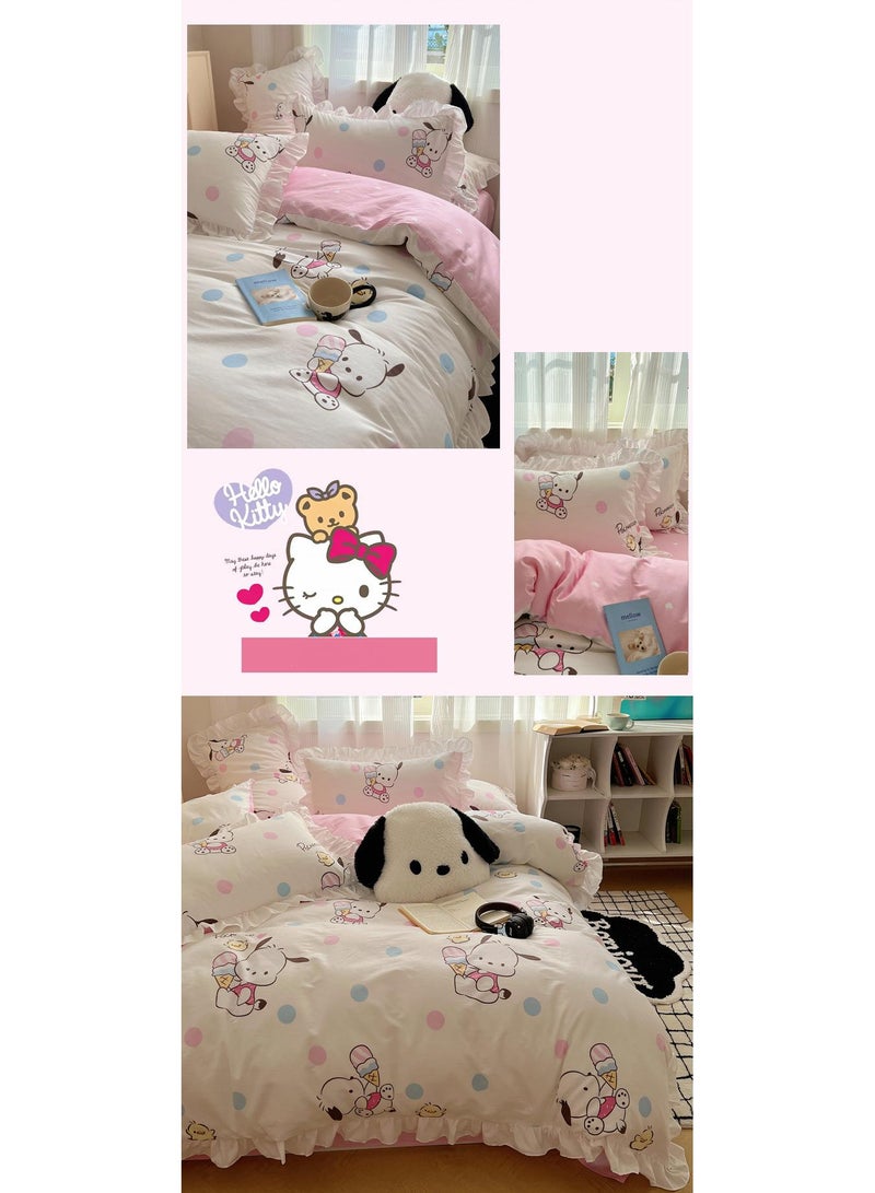 4-Piece Pochacco Cotton Comfortable Set Bed Sheet Set Children'S Day Gift Birthday Gift 200X230cm