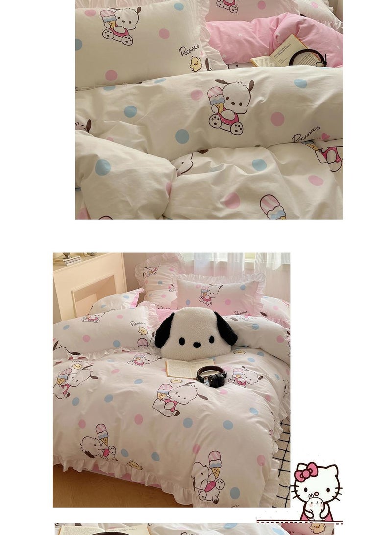 4-Piece Pochacco Cotton Comfortable Set Bed Sheet Set Children'S Day Gift Birthday Gift 200X230cm