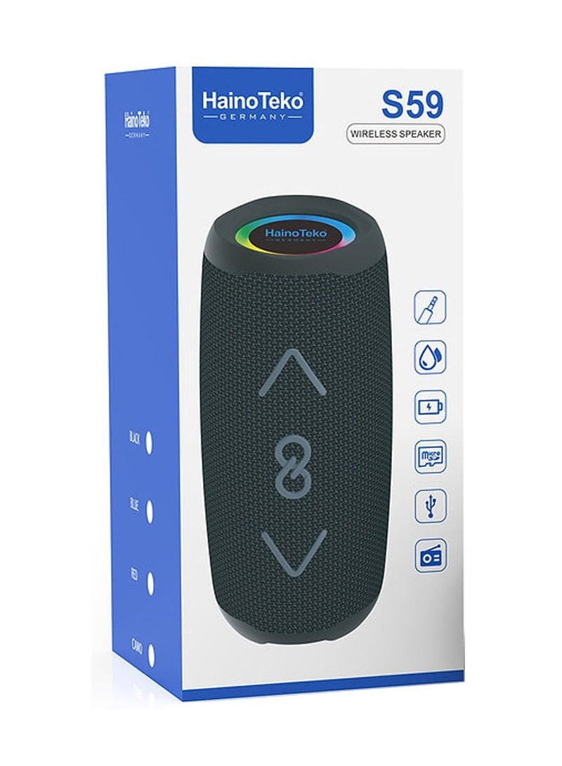 Haino Teko S59 Portable Wireless Bluetooth Speaker Black