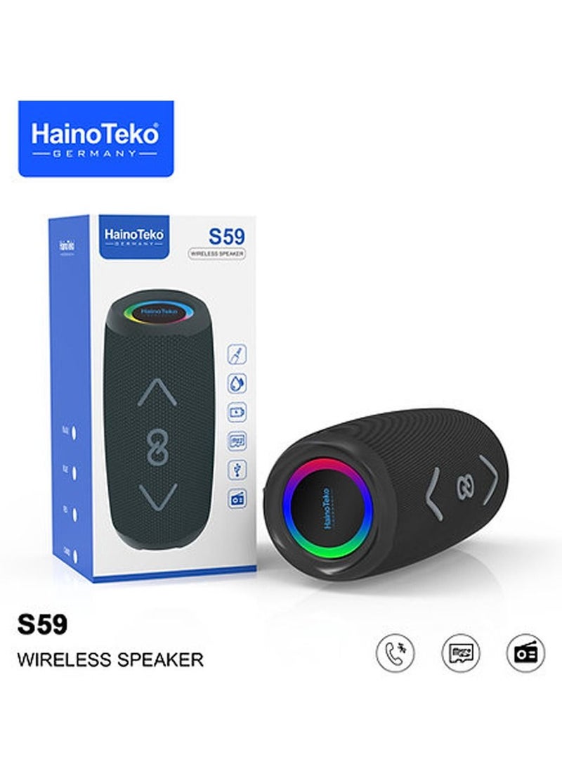 Haino Teko S59 Portable Wireless Bluetooth Speaker Black