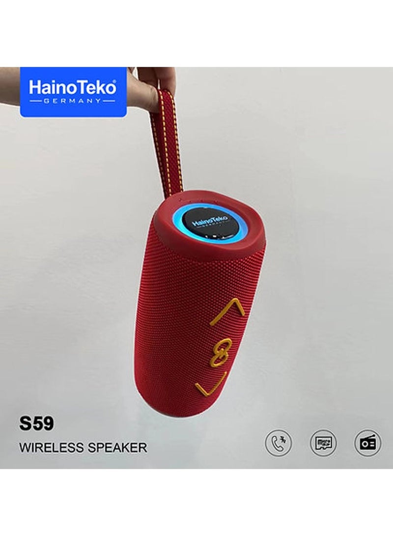 Haino Teko S59 Portable Wireless Bluetooth Speaker Red