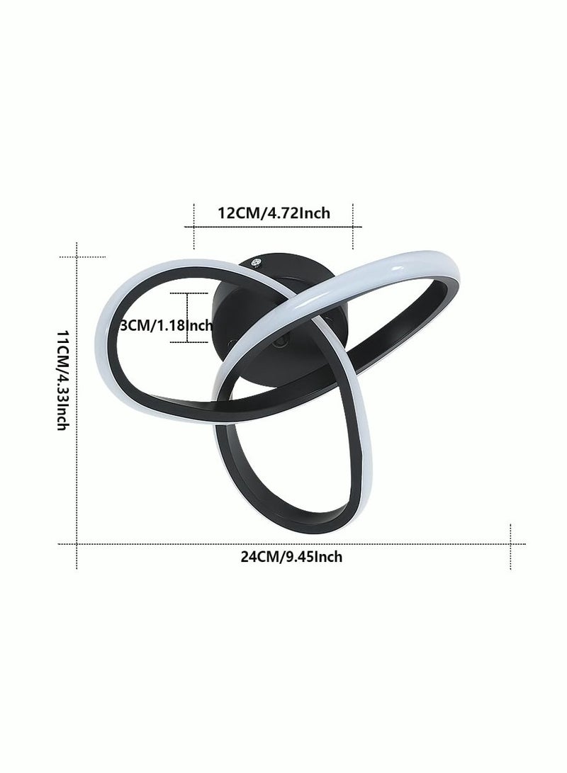 Modern LED Ceiling Light 22W Spiral Design Ceiling Lighting Fixtures 6000K Cool White Light Ceiling Lamps for Corridor Aisle Hallway Balcony Bedrooms Kitchen Office