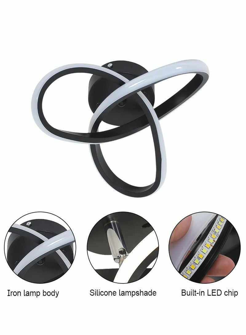 Modern LED Ceiling Light 22W Spiral Design Ceiling Lighting Fixtures 6000K Cool White Light Ceiling Lamps for Corridor Aisle Hallway Balcony Bedrooms Kitchen Office