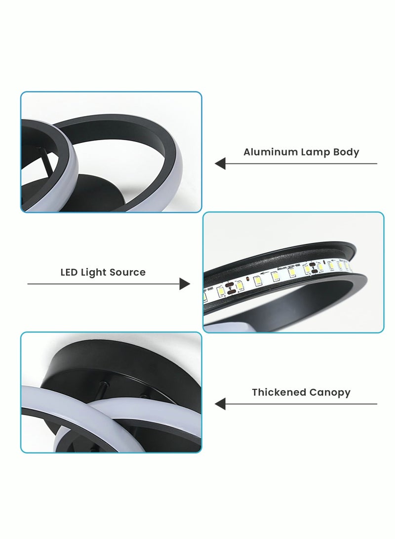 Modern LED Ceiling Light Cool White Round LED Ceiling Light Black Small Hallway Light Simple Close to Ceiling Light Fixture for Bedroom Corridor Kitchen Dining Room