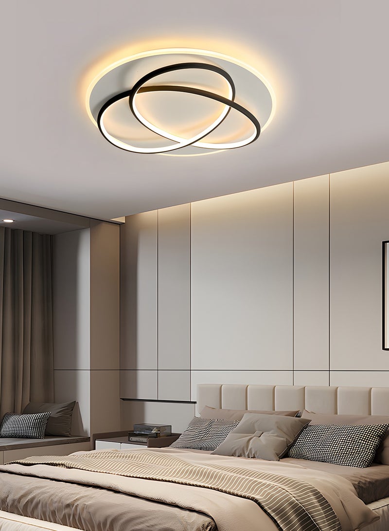 Modern LED Ceiling Light, Simple and High-End Circular Ceiling Lamp for Living Room Bedroom Study, Adjustable Tricolor 72W LED Eye-Caring