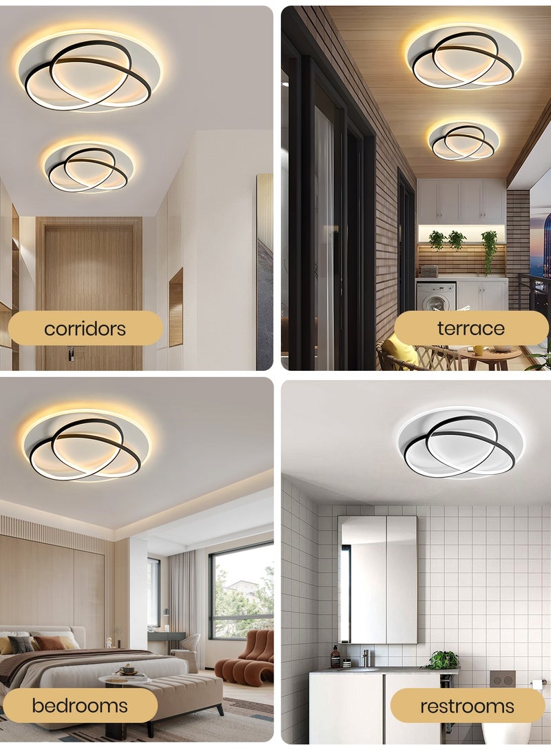 Modern LED Ceiling Light, Simple and High-End Circular Ceiling Lamp for Living Room Bedroom Study, Adjustable Tricolor 72W LED Eye-Caring