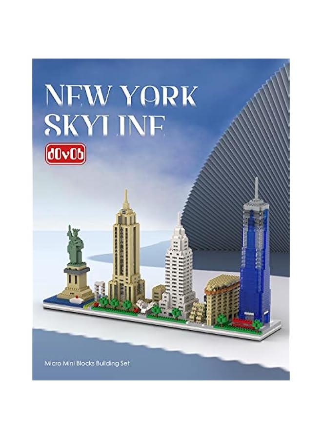 Architecture New York Skyline Micro Mini Blocks Building Set, 3048 Pieces Bricks,3D Puzzle Collection Model Kit as Gift for Adults or Kids