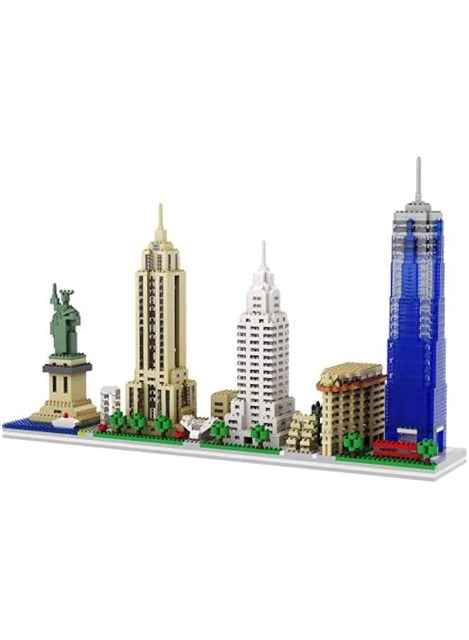 Architecture New York Skyline Micro Mini Blocks Building Set, 3048 Pieces Bricks,3D Puzzle Collection Model Kit as Gift for Adults or Kids