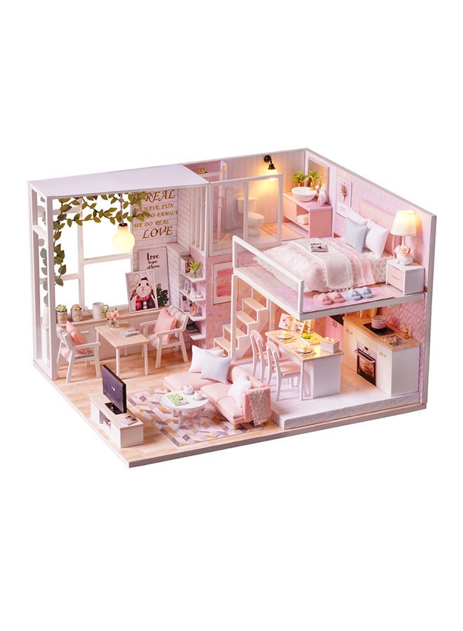 Realistic Mini 3D Diy Craft Miniature Dollhouse With Furniture Wooden House Room Toy Kit For Kids