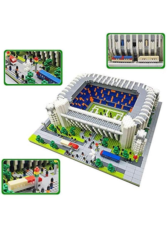 Micro Mini Blocks Real Madrid Stadium Building Model Set (4575 Pieces) Famous Architectural Toys Gifts for Kid and Adult