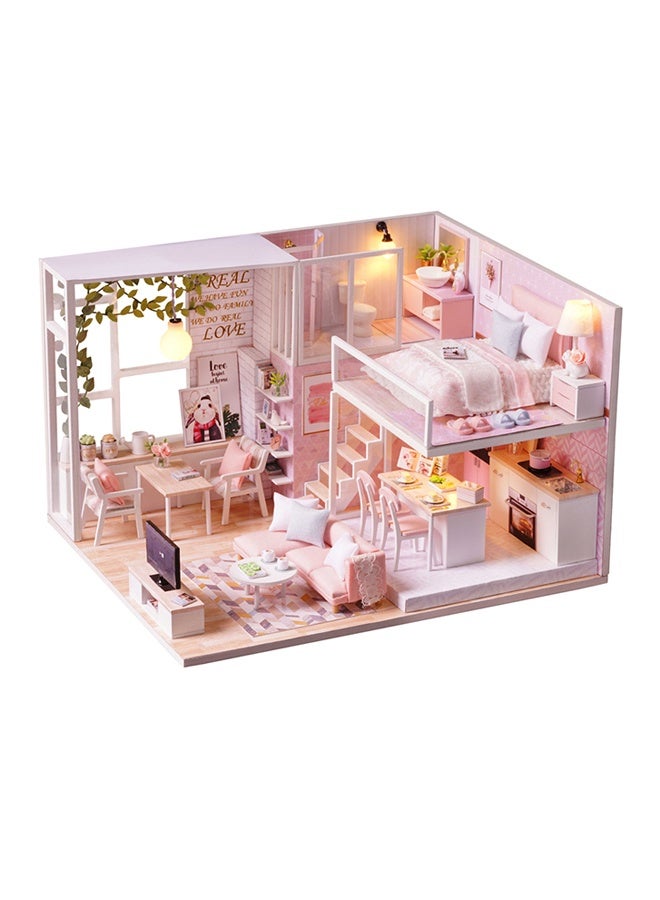 Realistic Mini 3D Diy Craft Miniature Dollhouse With Furniture Wooden House Room Toy Kit For Kids