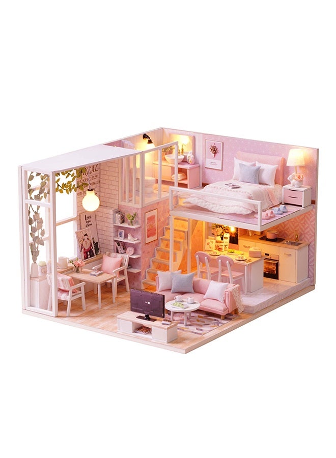 Realistic Mini 3D Diy Craft Miniature Dollhouse With Furniture Wooden House Room Toy Kit For Kids