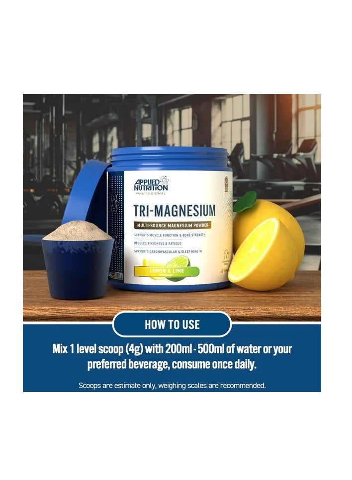 Applied Nutrition Tri-Magnesium, Lemon & Lime Flavor, 200g