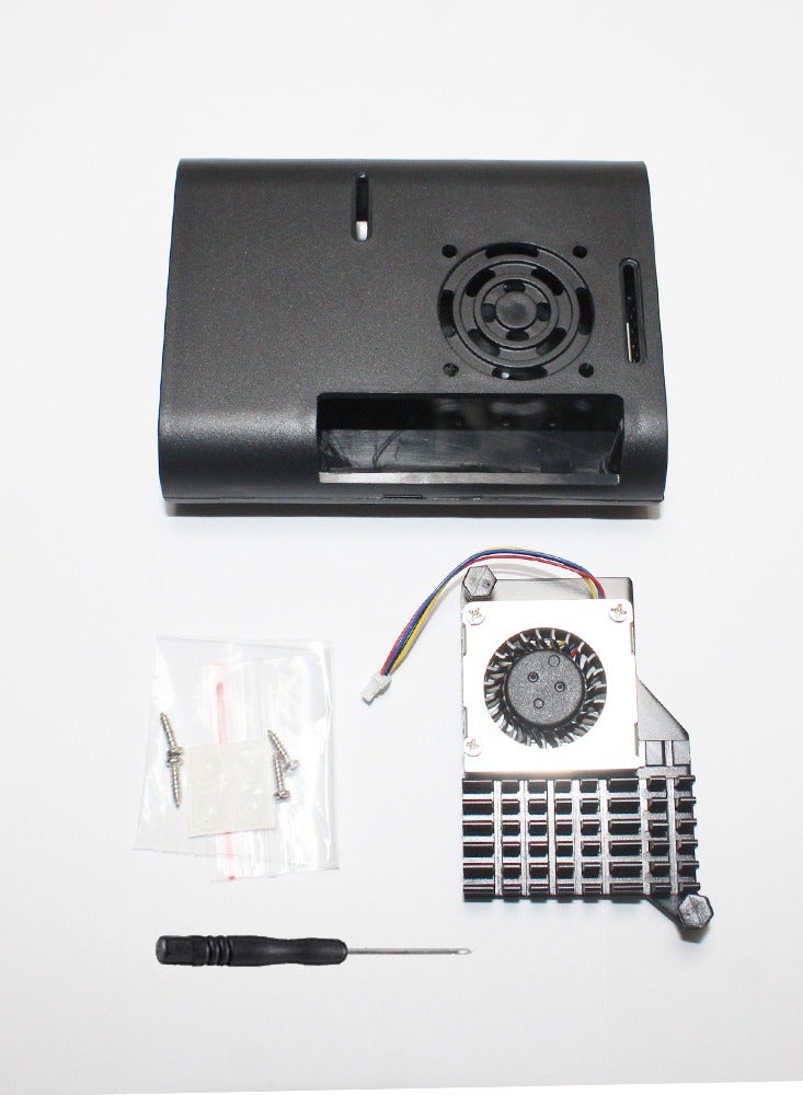 Raspberry Pi 5 Case with Active Cooler Heatsink PWM Adjustable Speed Cooling Fan Slim ABS Enclosure Box