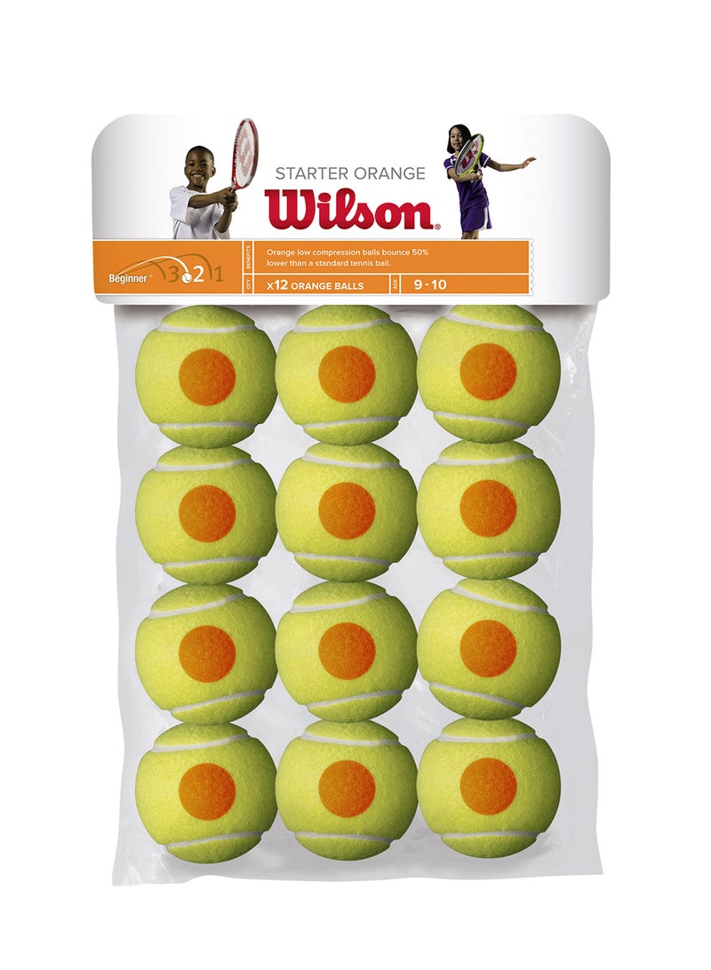 Starter Orange 12 Piece Tennis Balls - Yellow/Orange