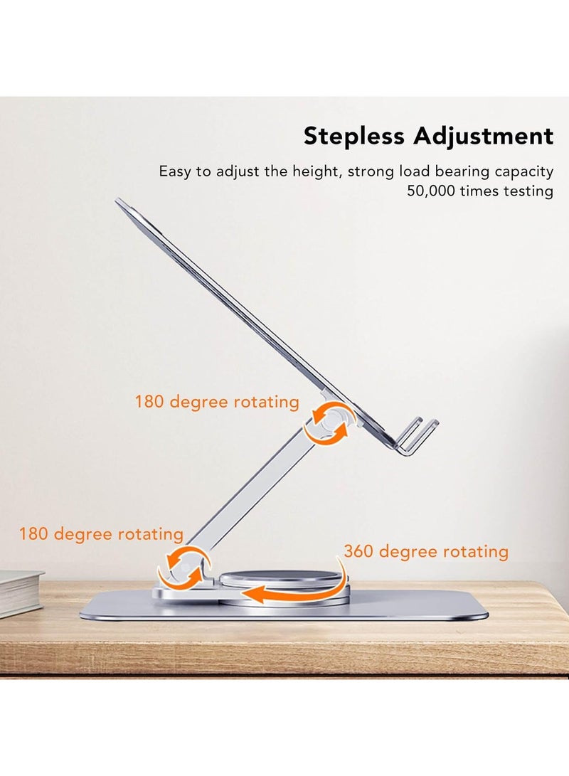 360-Degree Folding Aluminum Laptop Stand – Portable Rotating Laptop Holder for Home, Office, and Travel