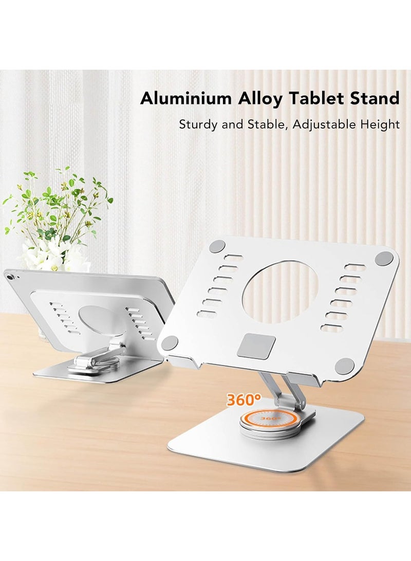 360-Degree Folding Aluminum Laptop Stand – Portable Rotating Laptop Holder for Home, Office, and Travel