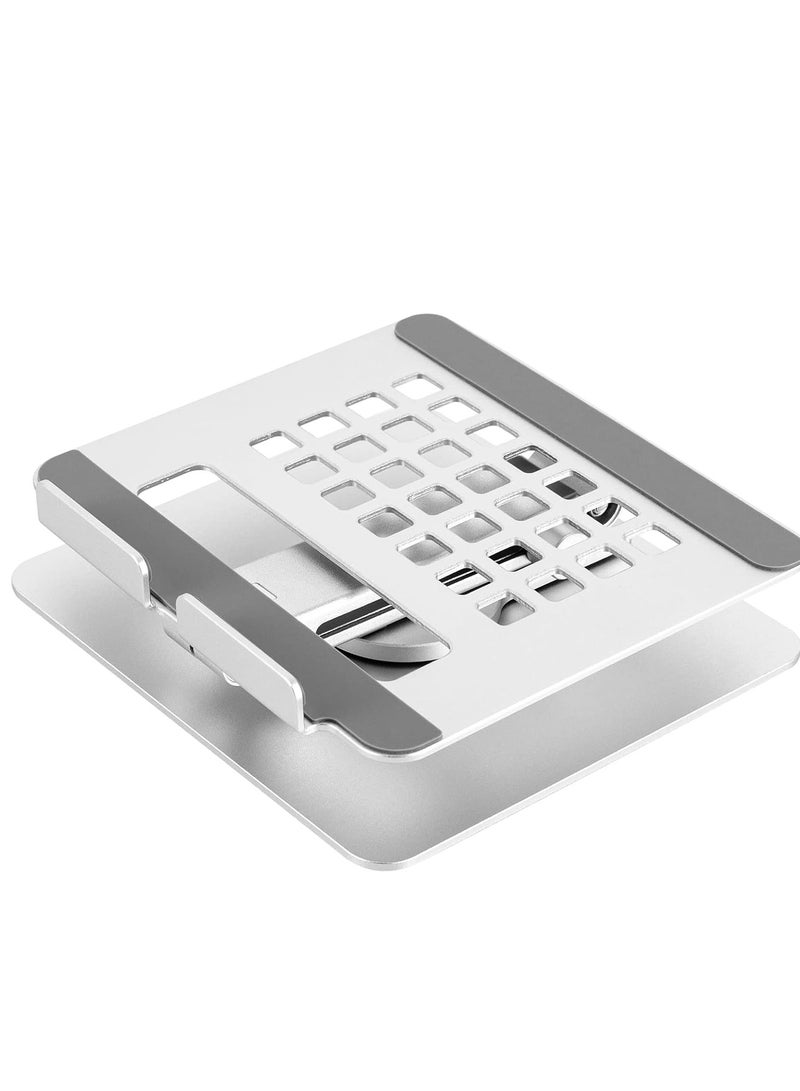 Foldable Laptop Stand for Desk – Enhanced Tablet Holder in Bright Silver with Superior Heat Dissipation