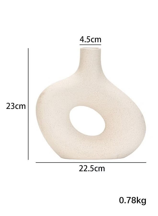 White Ceramic Vase Round Matte Pampas Flower Vases