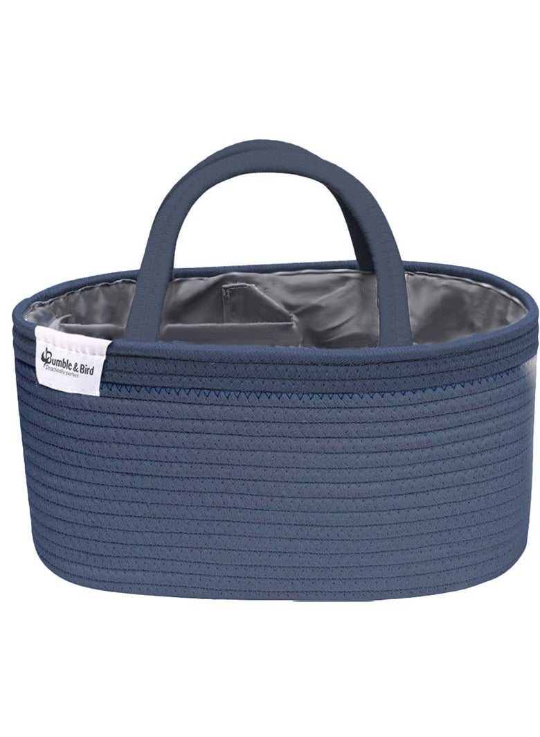 Bumble & Bird - Cotton Rope Diaper Caddy - Blue