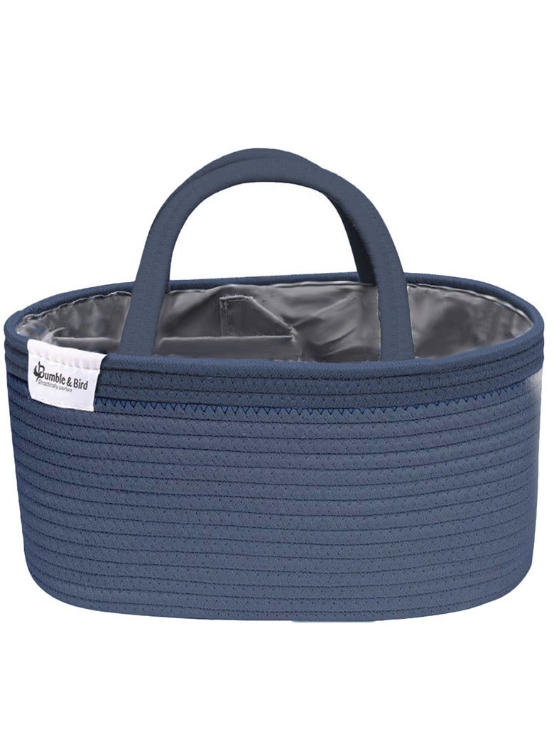 Bumble & Bird - Cotton Rope Diaper Caddy - Blue