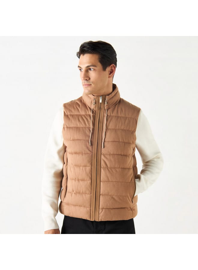 Iconic Quilted Zip Through Gilete with Pockets