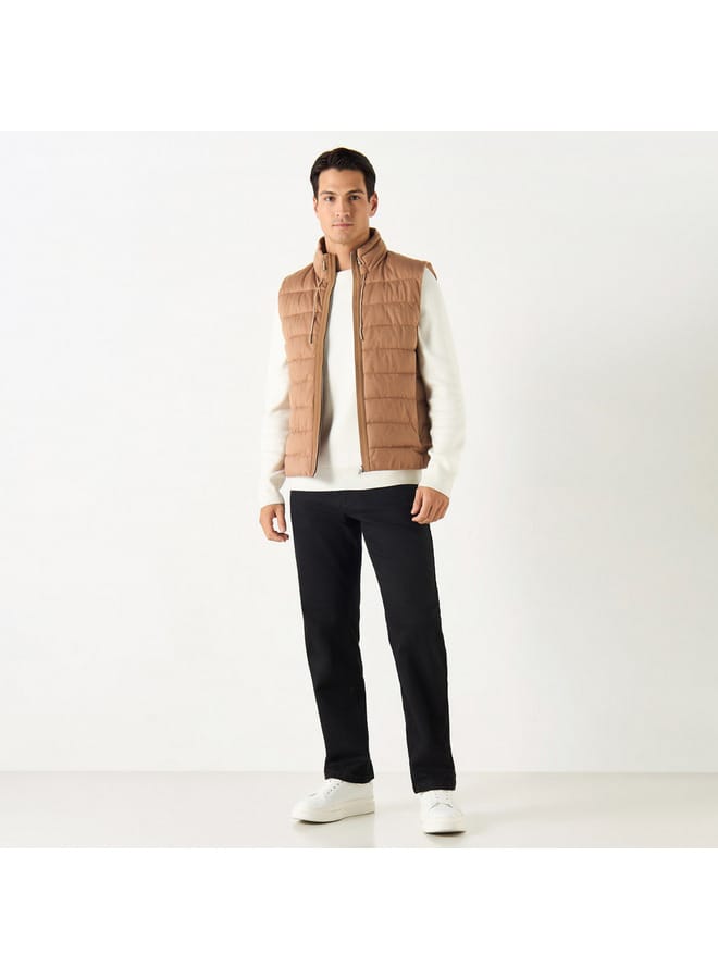 Iconic Quilted Zip Through Gilete with Pockets